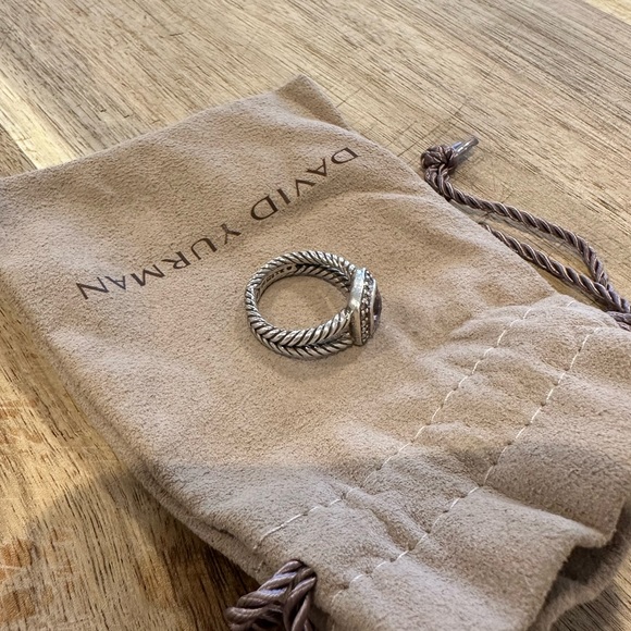 David Yurman Petite Albion Ring in Sterling Silver with Amethyst & Pavé Diamonds - Picture 7 of 9